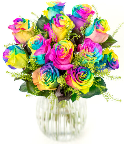 Rainbow Roses - BestOnlineFlowers.co.uk